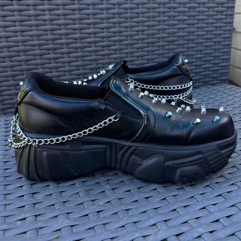 Dolls Kill Koi Black Summoner Stud Slip-On Sneakers View 5